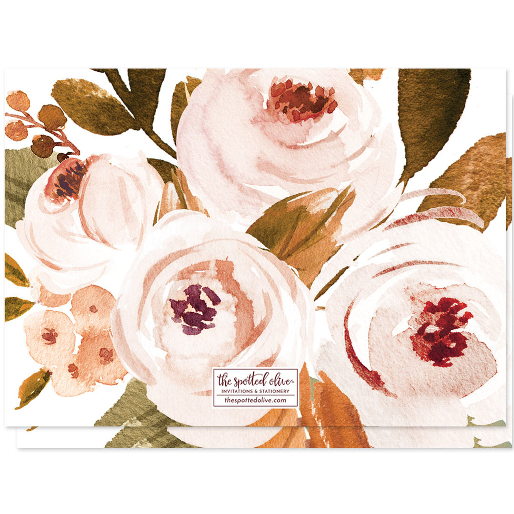 Autumn Florals Friendsgiving Invitations by The Spotted Olive - Back