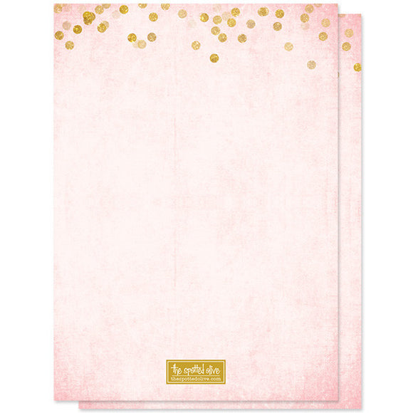 Blush Pink & Gold Confetti Sweet 16 Party Invitations by The Spotted Olive