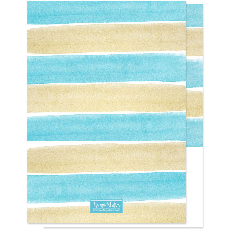 Charming Seaside Stripes Save The Date Cards - Back
