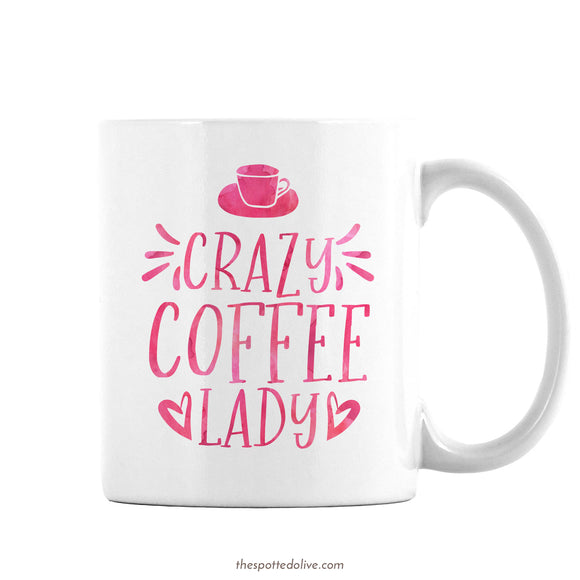 Crazy Coffee Lady Mug by The Spotted Olive - Left
