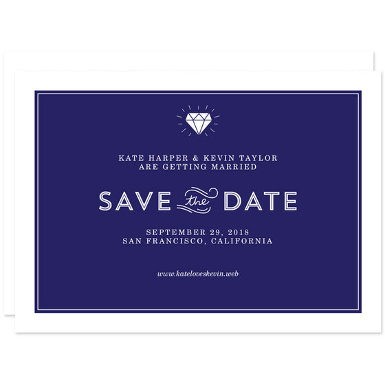 Diamond Simplicity Save The Date Cards by The Spotted Olive