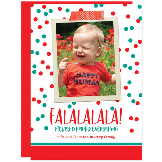 Falalalala Washi Tape Holiday Photo Cards by The Spotted Olive