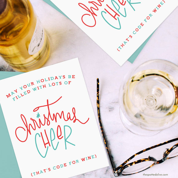 Funny Christmas Cheer Holiday Card by The Spotted Olive