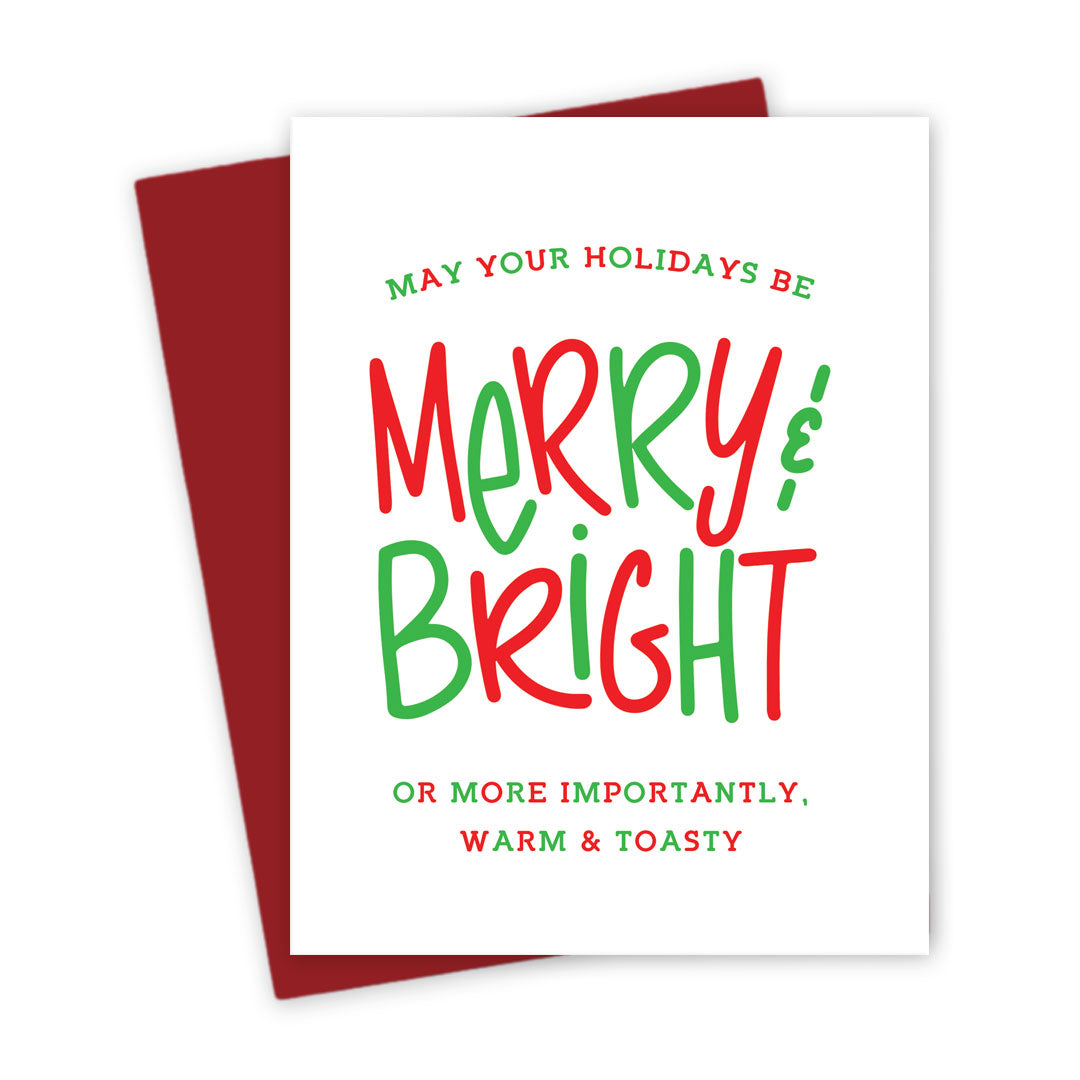 Funny Merry & Bright Holiday Card by The Spotted Olive