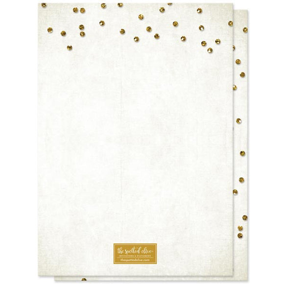 Gold Glitter Look Confetti Sweet 16 Invitations by The Spotted Olive