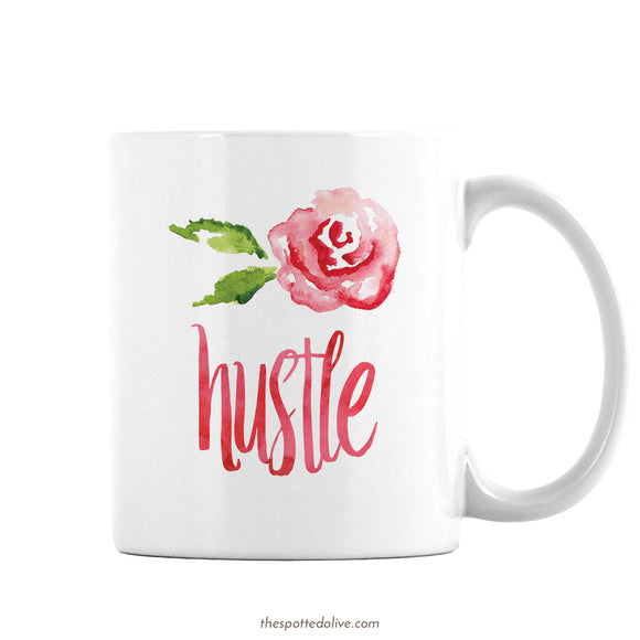 Hustle Rose Coffee Mug by The Spotted Olive - Left