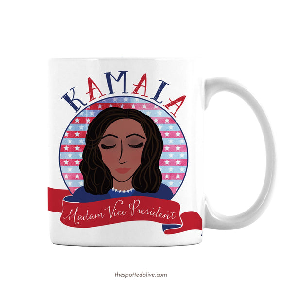 Kamala Madam Vice President Coffee Mug by The Spotted Olive - Left