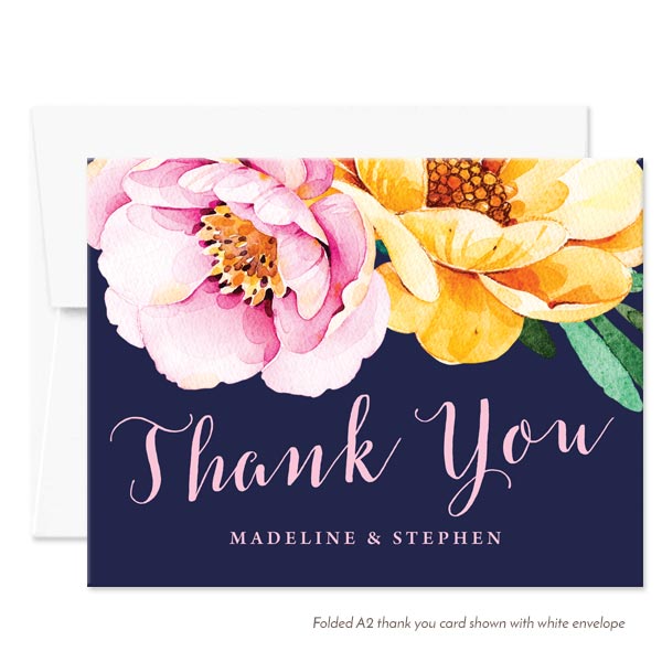 Love in Bloom Personalized Thank You Cards by The Spotted Olive - White Envelope