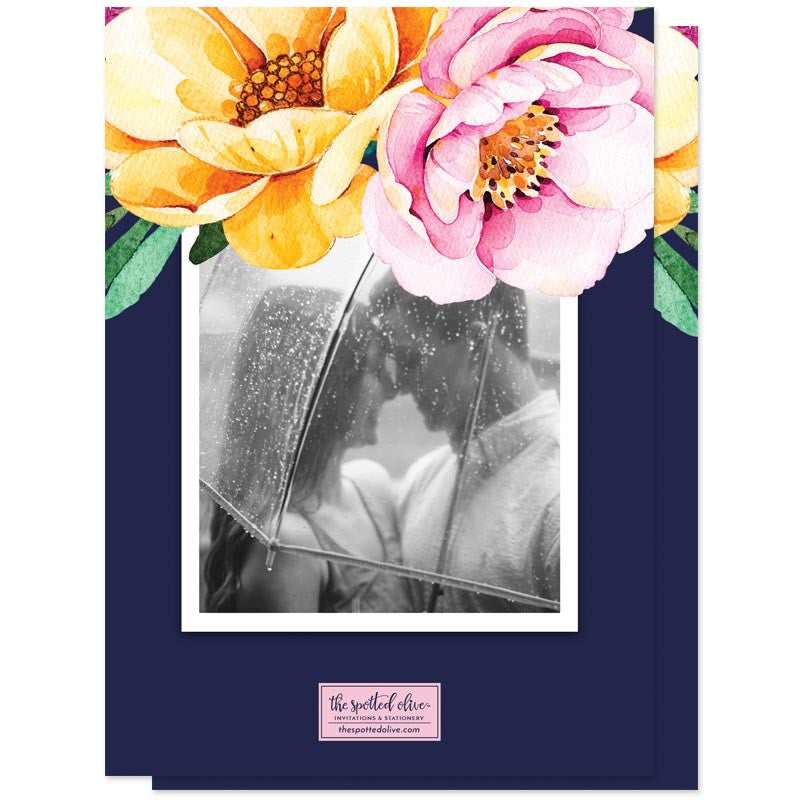 Love In Bloom Save The Date Cards by The Spotted Olive - Back