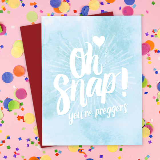 Oh Snap! You’re Preggers Card by The Spotted Olive - Scene
