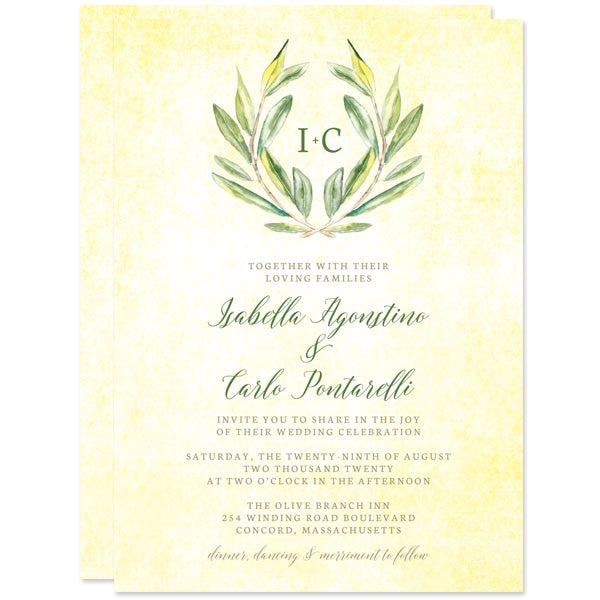 Olive Branch Wedding Invitations by The Spotted Olive