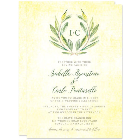 Olive Branch Wedding Invitations by The Spotted Olive