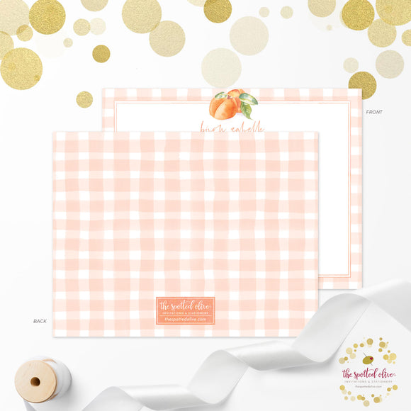 Personalized Note Cards - Peaches