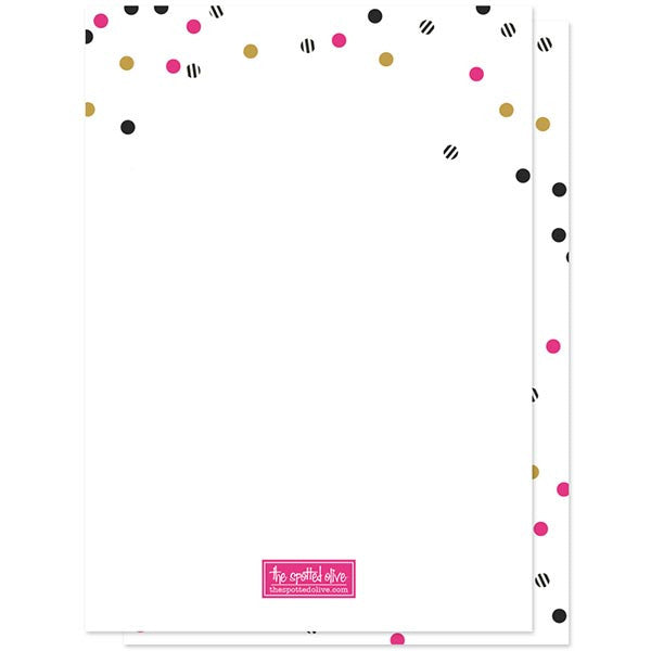 Striped Confetti Graduation Party Invitations by The Spotted Olive back