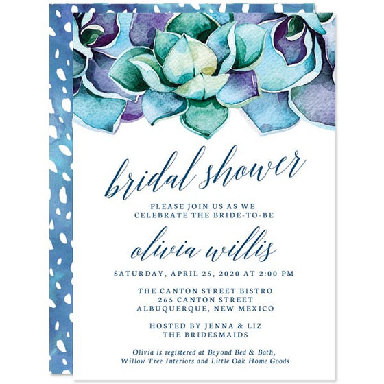 Succulent Garden Bridal Shower Invitations by The Spotted Olive