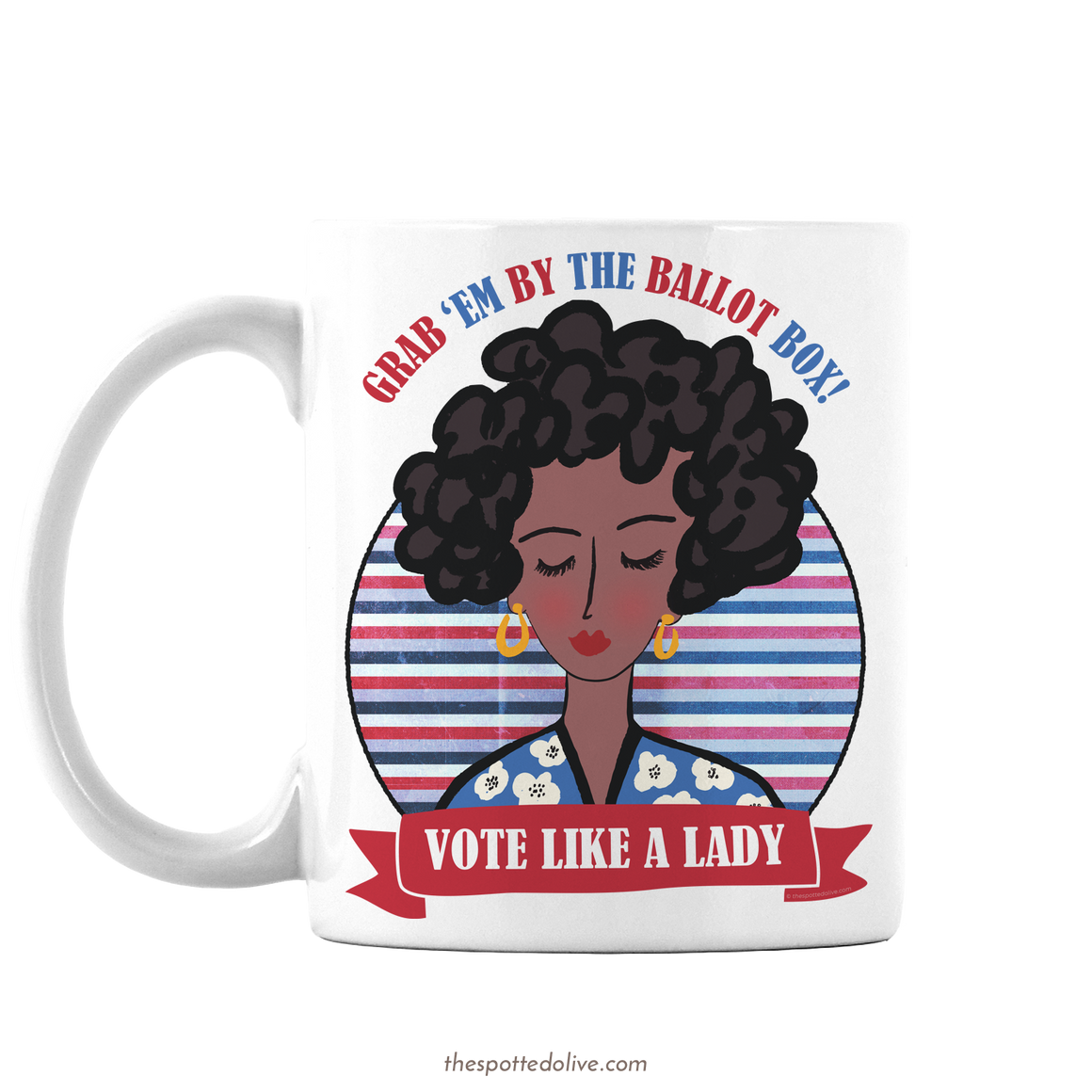 Vote Like A Lady Coffee Mug by The Spotted Olive - Left