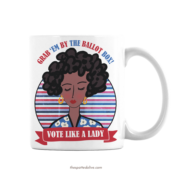 Vote Like A Lady Coffee Mug by The Spotted Olive - Left