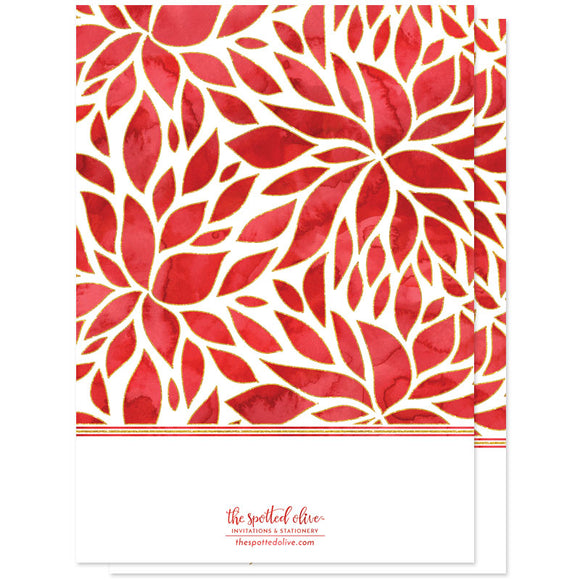 Watercolor Poinsettia Holiday Photo Cards by The Spotted Olive