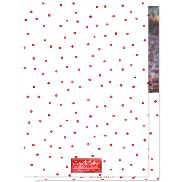Watercolor Polka Dots Christmas Photo Cards by The Spotted Olive