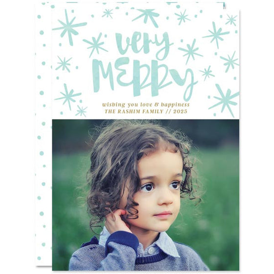 Watercolor Very Merry Holiday Photo Cards by The Spotted Olive