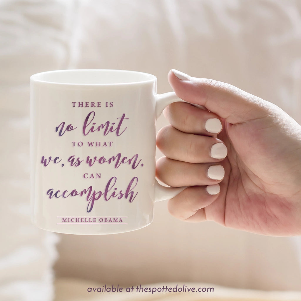 Michelle Obama Quote Mug held by hand