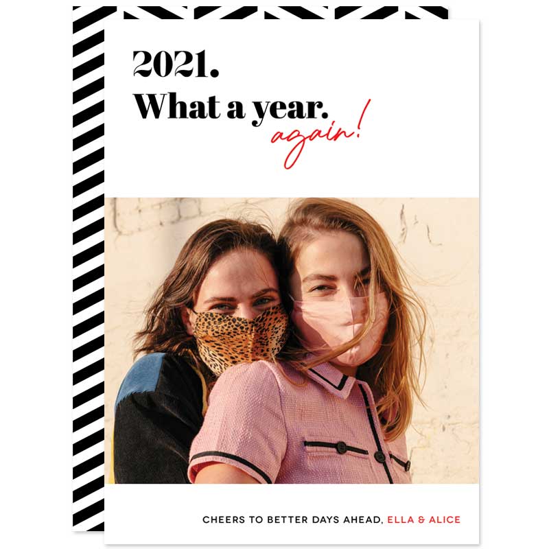 2021 What A Year Again Holiday Photo Cards