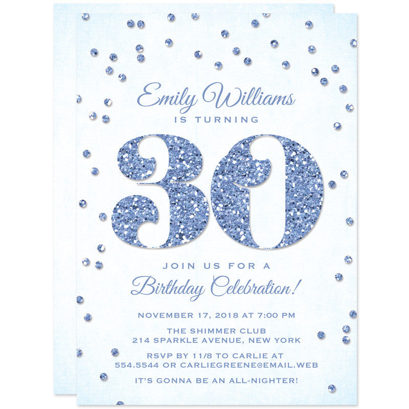 30th Birthday Party Invitations - Glitter Look Confetti - The Spotted Olive - 7