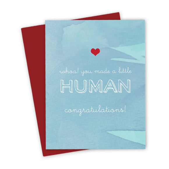 You Made A Little Human Congratulations Cards by The Spotted Olive - Scene