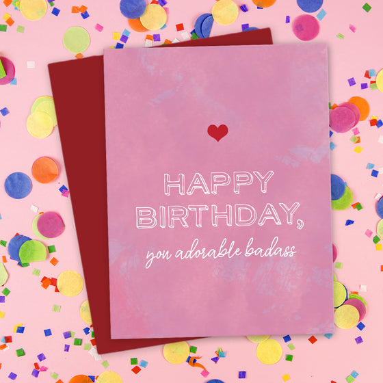 Happy Birthday, You Adorable Badass Card by The Spotted Olive - Scene