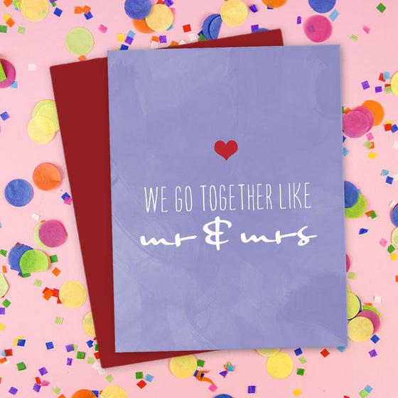 We Go Together Like Mr & Mr Love Card by The Spotted Olive - Scene