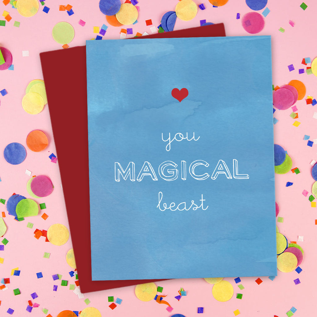 You Magical Beast Love Card by The Spotted Olive - Scene