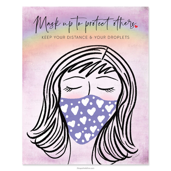 Mask Up Printable Art Shop Sign by The Spotted Olive - Scene