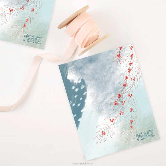 Abstract Winter Peace Holiday Card
