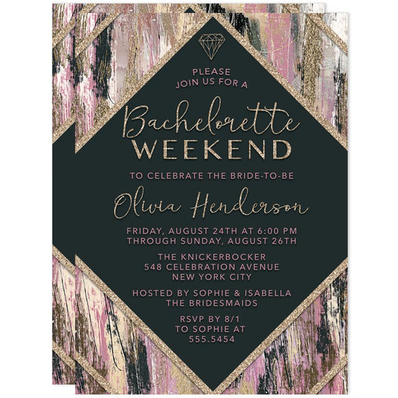 Modern Brushstrokes Bachelorette Weekend Invitations by The Spotted Olive
