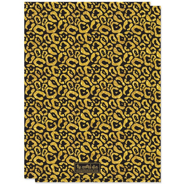 Black & Gold Leopard Print Sweet 16 Party Invitations by The Spotted Olive back