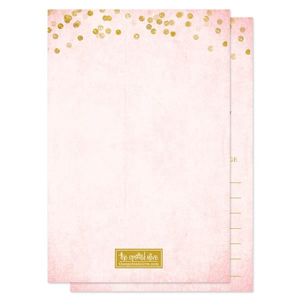 Advice for the Bride Cards - Blush Pink & Gold Confetti