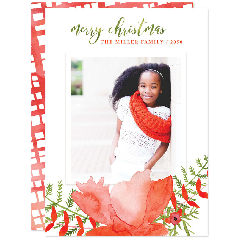 Bold Floral Holiday Photo Cards by The Spotted Olive