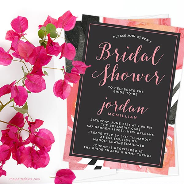 Bold Floral Bridal Shower Invitations by The Spotted Olive - Scene