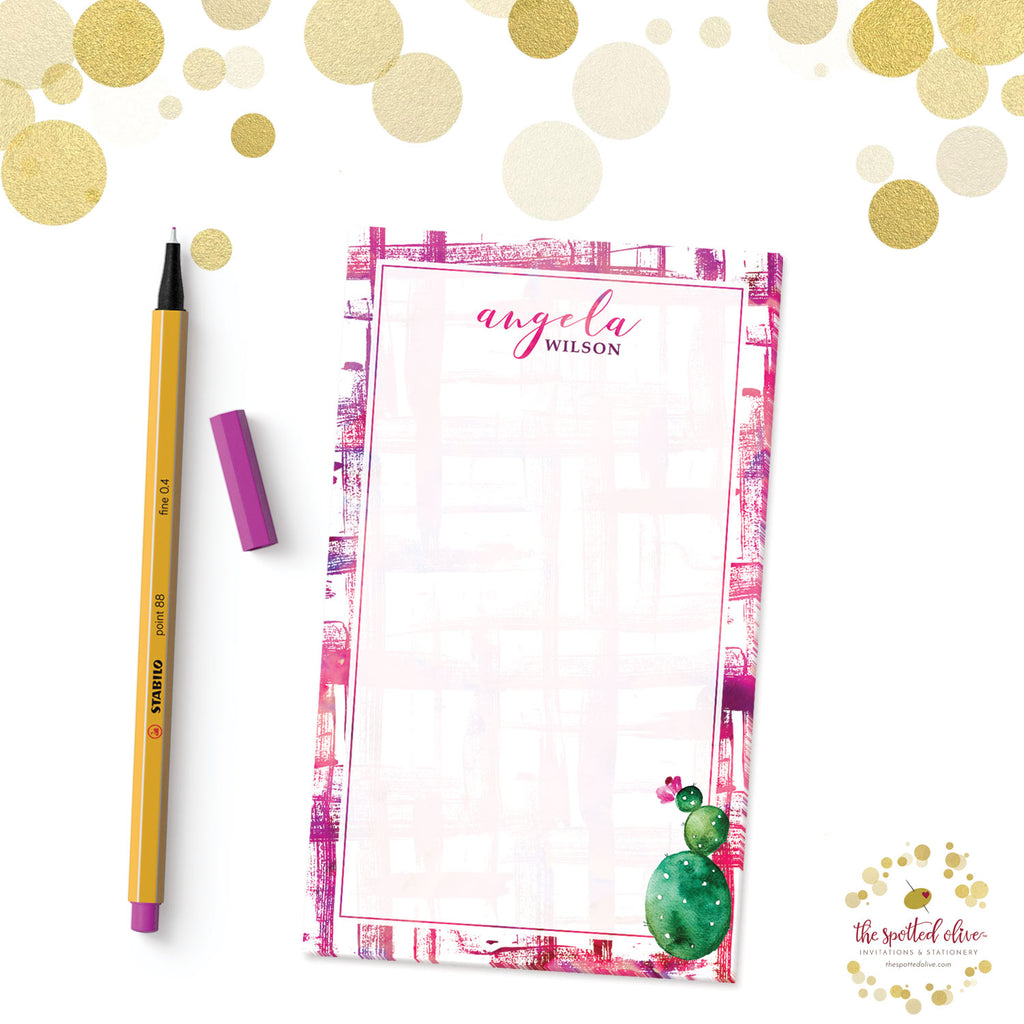 Cactus Cutie Personalized Notepad by The Spotted Olive - Branded