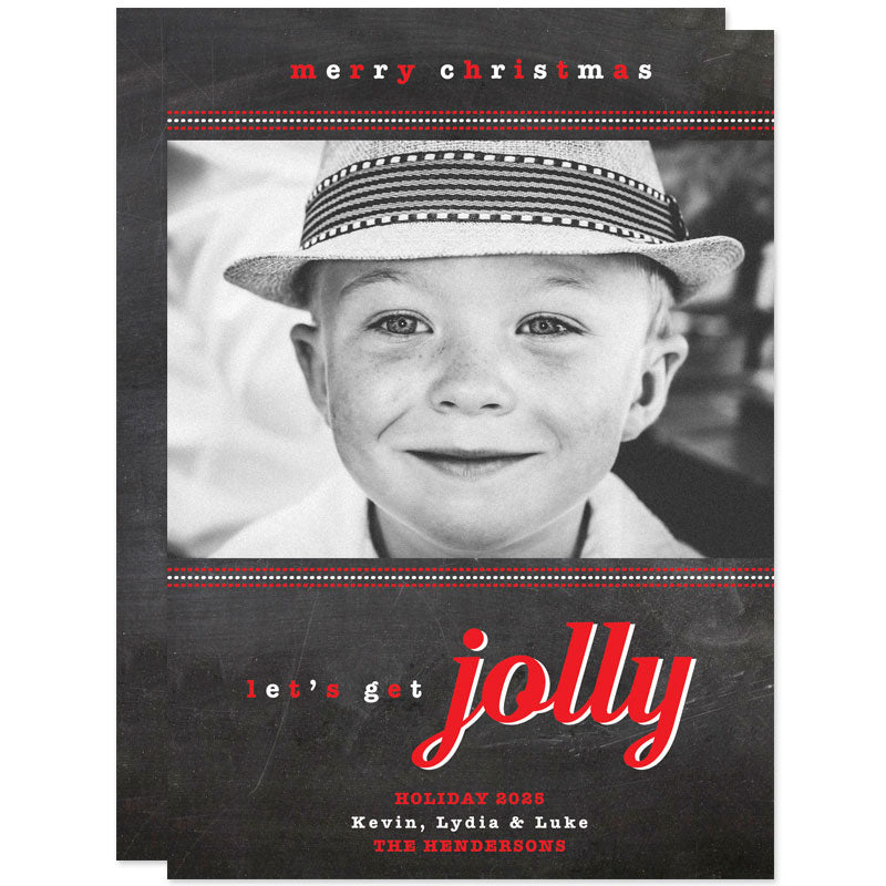 Chalkboard Let's Get Jolly Christmas Photo Cards by The Spotted Olive