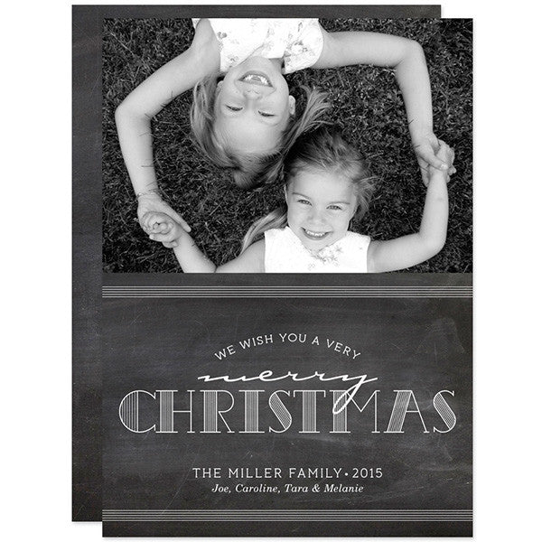 Chalkboard Merry Christmas Holiday Photo Cards by The Spotted Olive