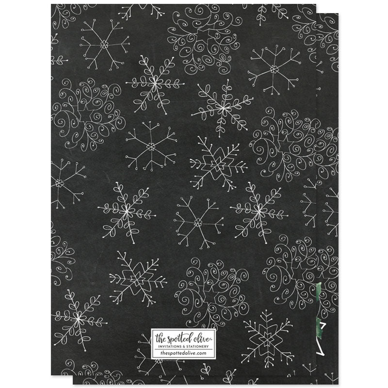 Chalkbaord Snowflakes Holiday Photo Cards by The Spotted Olive - Back