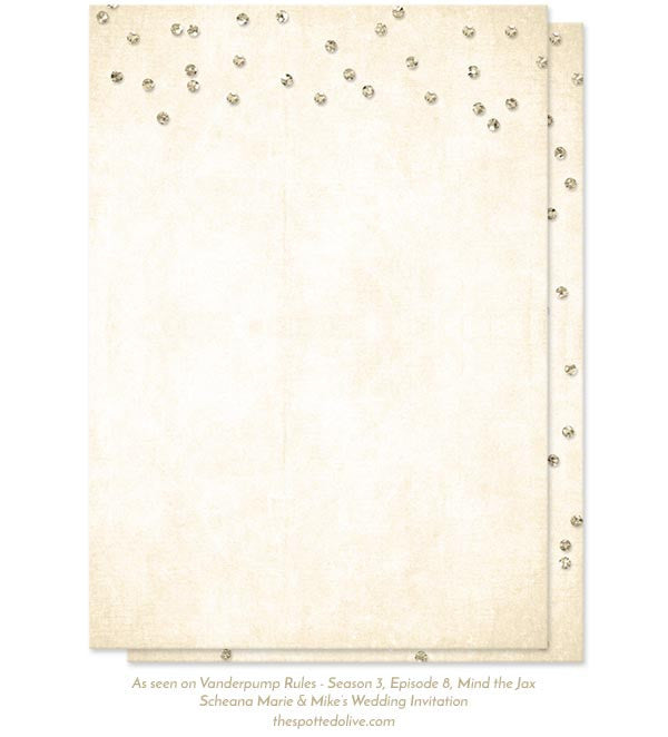Champagne Confetti Wedding Invitations by The Spotted Olive - As seen on Vanderpump Rules - Back