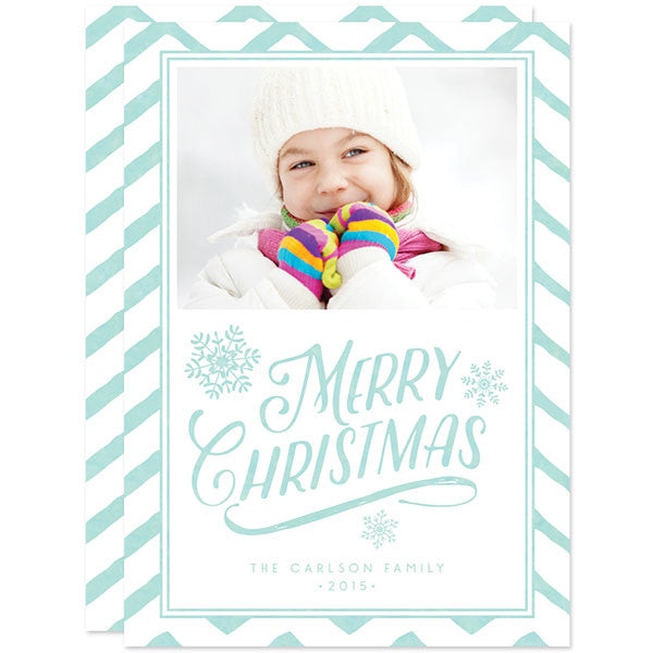 Chevron Christmas Wishes Holiday Photo Cards by The Spotted Olive