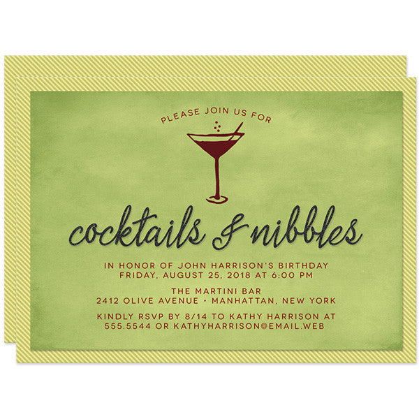 Birthday Party Invitations - Cocktails & Nibbles