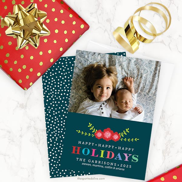 Colorful Holidays Christmas Photo Cards by The Spotted Olive - Scene