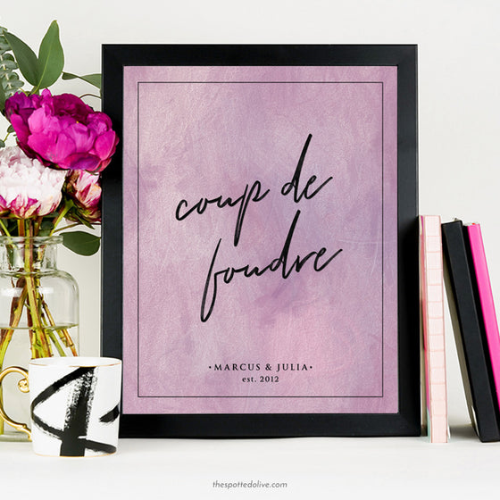 Coupe de foudre personalized art print by The Spotted Olive - Scene