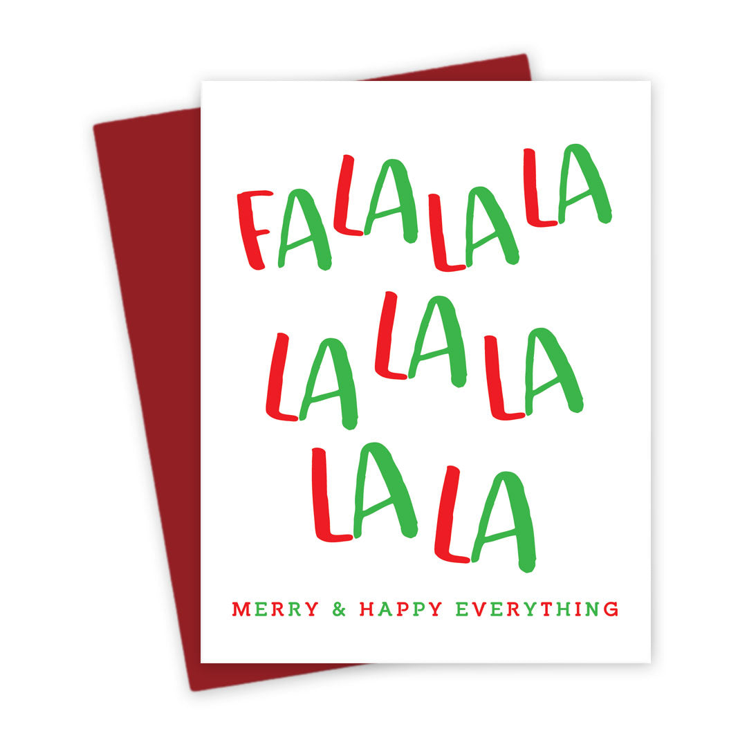Cute Fa La La La La Holiday Card by The Spotted Olive