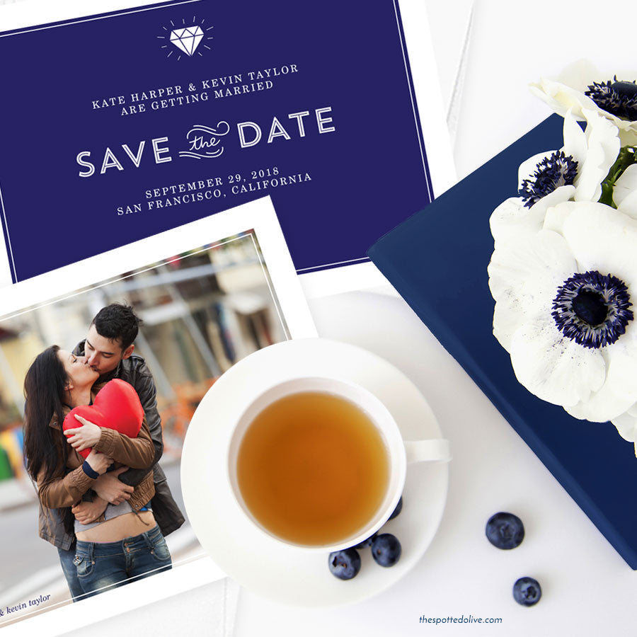 Diamond Simplicity Save The Date Cards by The Spotted Olive - Scene