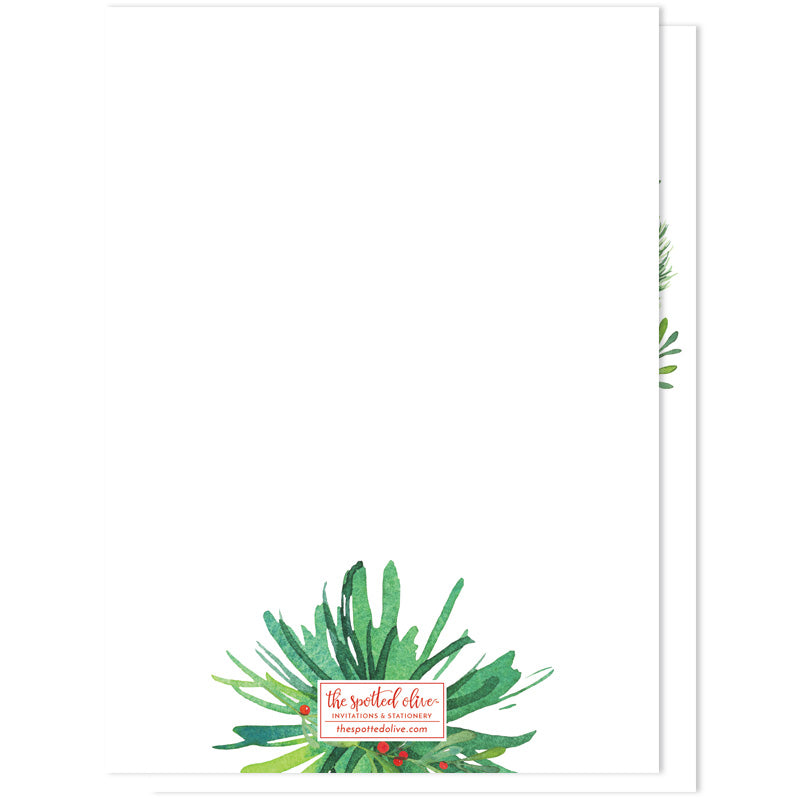 Evergreen Wreath Holiday Photo Cards by The Spotted Olive - Back